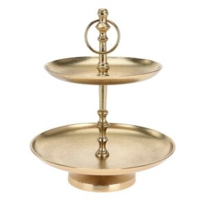 Patera dwupoziomowa złota 26 cm