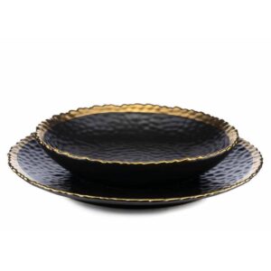 Komplet 8 talerzy kati black gold małe