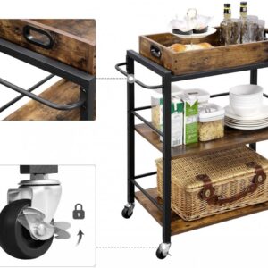 Stolik kuchenny do serwowania mobilny 65 cm