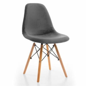 Krzesło skandynawskie EAMES DSW welur szary EM01