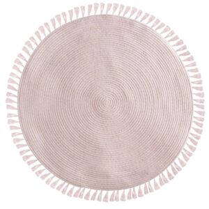 Okrągły dywan z frędzlami lurex 90 cm