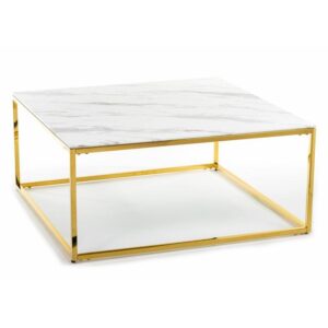 Stolik kawowy rekta gold white 100 cm
