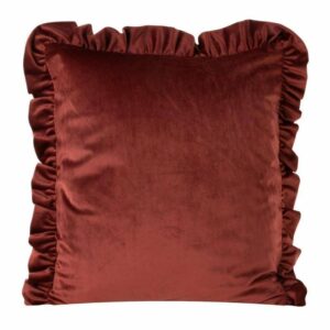 Poszewka velvet 45x45 falbana ceglany