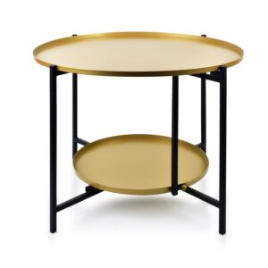 Stolik kawowy lucas black and gold 60 cm