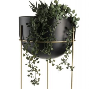Kwietnik stojący złoto czarny 43 cm loft