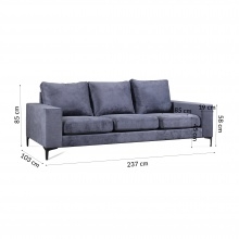 Sofa trzyosobowa pella nowoczesna
