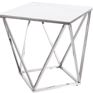 Stolik pomocniczy silver b ii z blatem w efekcie marmuru
