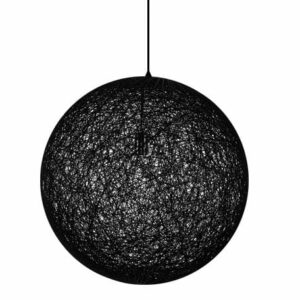 Lampa wisząca LUNA 110 czarna - sznurek konopny