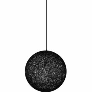 Lampa wisząca LUNA 40 czarna - sznurek konopny