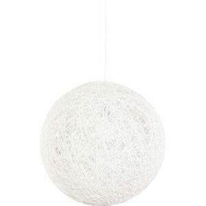 Lampa wisząca LUNA 80 biała - sznurek konopny