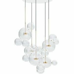 Lampa wisząca CAPRI DISC 5 złota - 300 LED, aluminium, szkło
