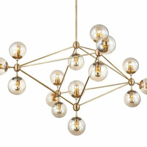 Lampa wisząca PLANETARIO 15 GOLD złota - klosze szronione