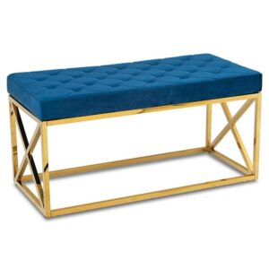 Pikowana pufa nelja gold navy