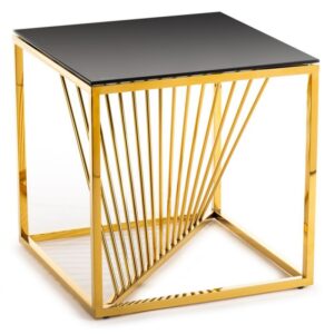 Stolik kawowy laine gold black 55 cm