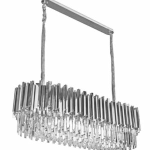 Lampa wisząca IMPERIAL LONG SILVER 90 - stal, kryształ