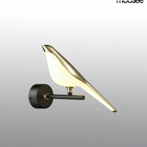 MOOSEE lampa ścienna BIRD złota