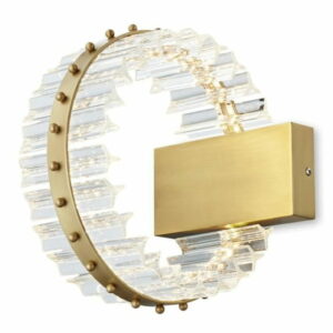 MOOSEE lampa ścienna SATURNUS WALL złota - LED, kryształ, stal szczotkowana