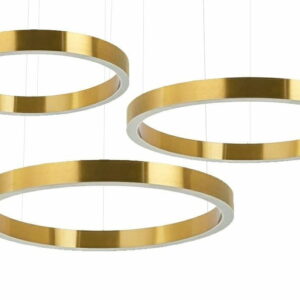 Lampa wisząca RING 80 + 80 + 100 złota na jednej podsufitce