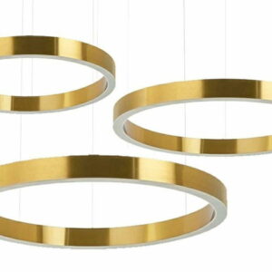 Lampa wisząca RING 60 + 80 + 100 złota na jednej podsufitce