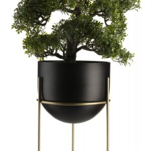 Kwietnik stojący złoto czarny 25 cm loft