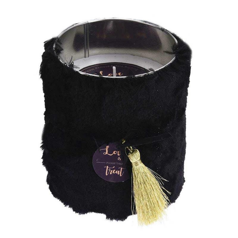 Świeca czarna w stylu glamour 12 cm