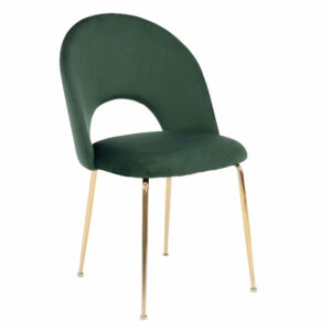 Krzesło glamour zielone KC-903-2 / welur, nogi złote