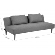 Sofa rozkładana z poduszkami lucca szara/dąb