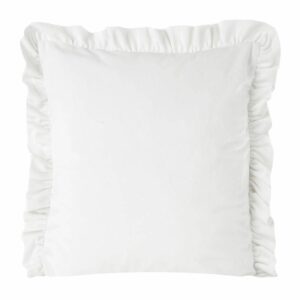 Poszewka velvet 45x45 falbana biała