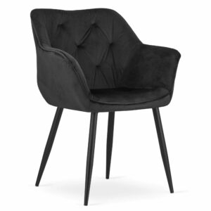 Krzesła z podłokietnikami MADERA 3716 czarny welur / 2 sztuki