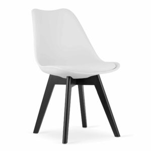 Krzesła MARK 3705 białe, nogi czarne / 4 sztuki