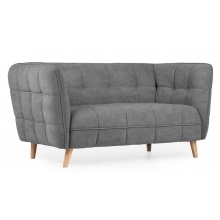 Sofa dwuosobowa do salonu morin szara welurowa scandi