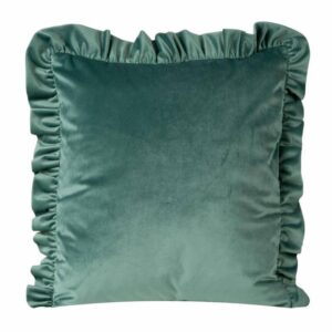 Poszewka velvet 45x45 falbana c.mięta