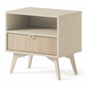Stolik nocny FOREST S54 beż / jodełka scandi