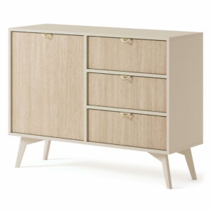 Komoda boho FOREST KSZD106 beż / jodełka scandi