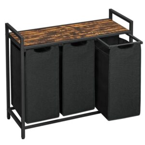 Kosz na pranie 3 komory z blatem 92,5 cm loft