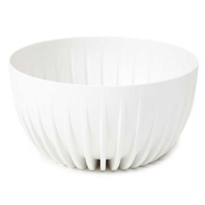 Donica stripped eco recykling biała 30xh16 cm