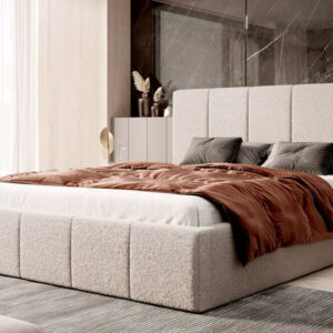 Łóżko tapicerowane z pojemnikiem SFG0114 | 160x200 | Boucle | Beżowy #3