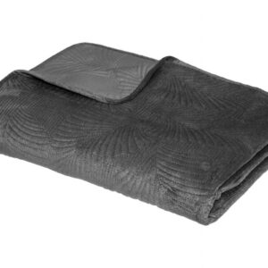 Narzuta leaf grey 240x260 cm welurowa
