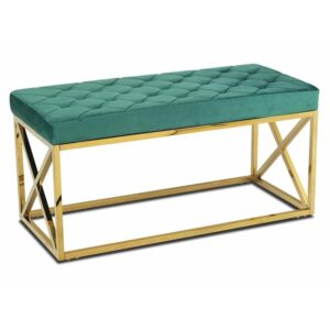 Pikowane siedzisko nelja gold green