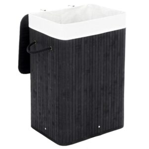 Kosz bambusowy czarny stojący 40cm z wkładem