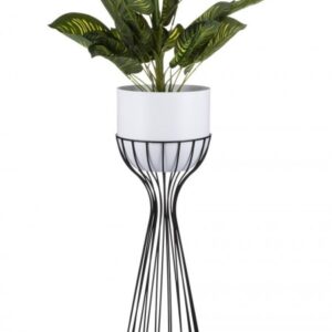 Nowoczesny kwietnik czarno biały 68 cm