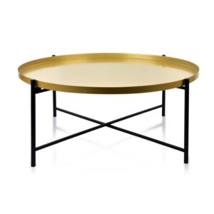 Stolik kawowy lucas black and gold 76 cm