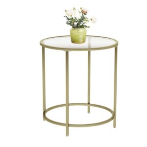 Stolik pomocniczy kawowy złoty glamour 50 cm