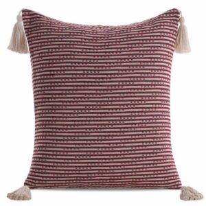 Poszewka boho 45cm x 45cm bordo frędzle