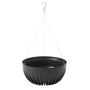 Donica stripped eco recykling wisząca czarna 30xh16 cm