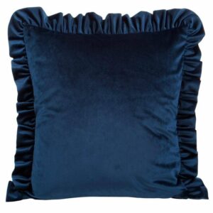 Poszewka velvet 45x45 falbana granat