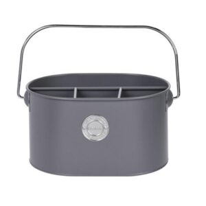 Pojemnik metalowy na sztućce szary