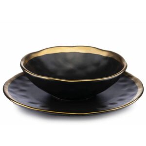 Zestaw 2 talerzy lissa black gold
