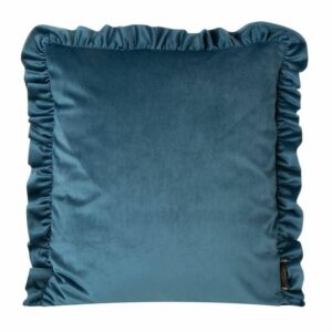 Poszewka velvet 45x45 falbana niebieski