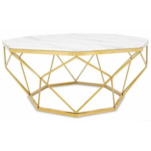 Stolik kawowy volare gold white